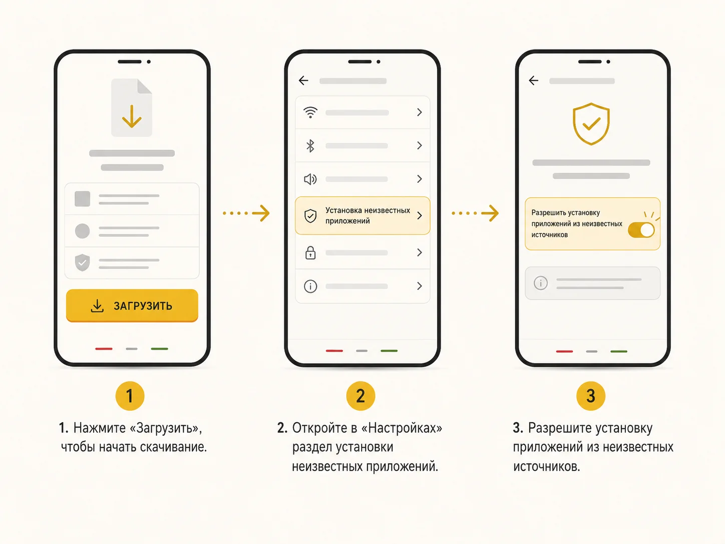 Схема установки APK Melbet на Android: скачивание файла и разрешение установки из неизвестных источников